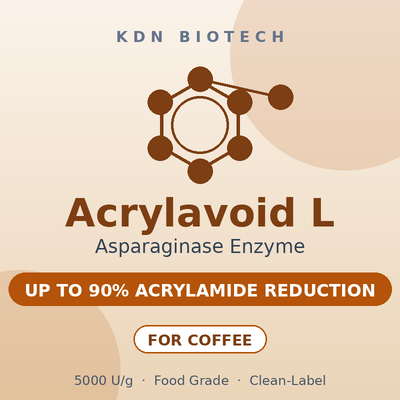 ভালো দাম Asparaginase Enzyme Acrylavoid L 5000 U/g Food Grade Acrylamide Reduction Aid for Roasted Coffee Beans অনলাইন